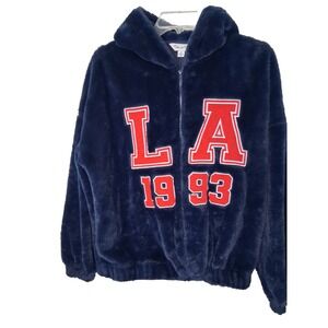 Vine & Valley Super Plush Zip Up Hoodie Jacket Size Medium Indie‎ Sleaze Grunge